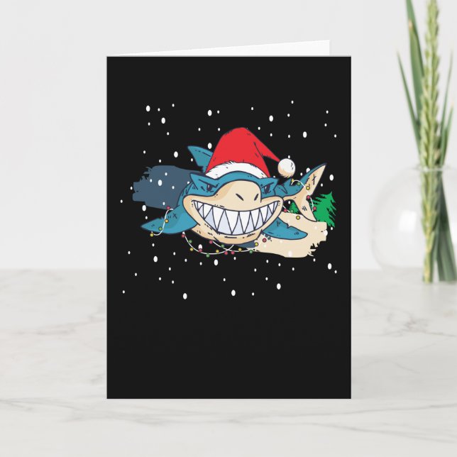 Tarjeta Merry Shark Navidades (Anverso)