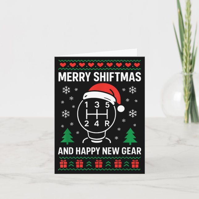 Tarjeta Merry Shiftmas And Happy New Manual Driver Christm (Anverso)