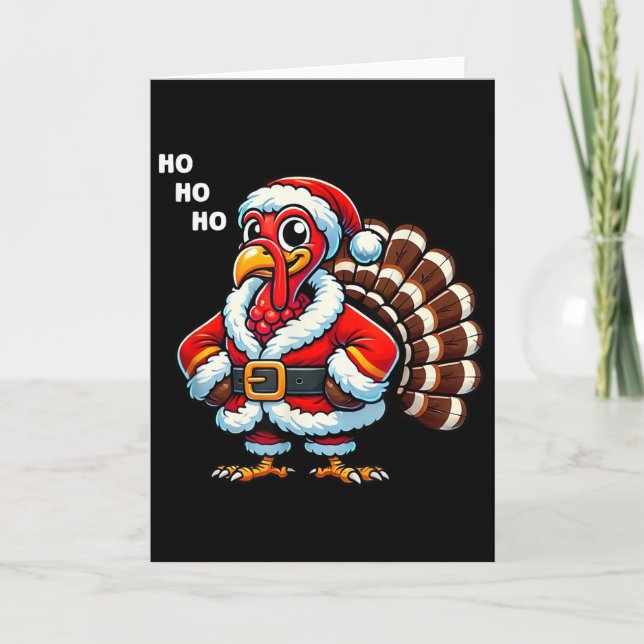 Tarjeta Merry Thanksmas Thanksgiving Turkey Xmas Funny Kid (Anverso)