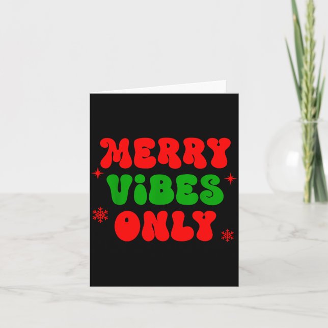 Tarjeta Merry Vibes Only Shirt,christmas Family Pajamas,me (Anverso)