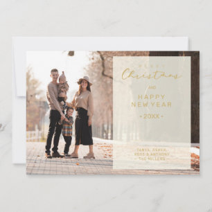 Tarjeta Merry Xmas Calligraphy Transparency Overlay Photo 