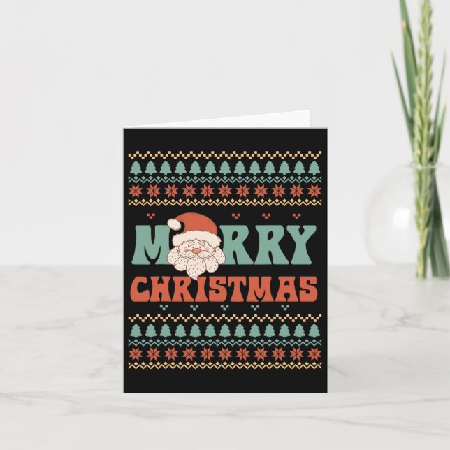 Tarjeta Merry Xmas Santa Ugly Navidades (Anverso)