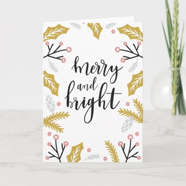 Tarjeta Merry y Bright (Anverso)