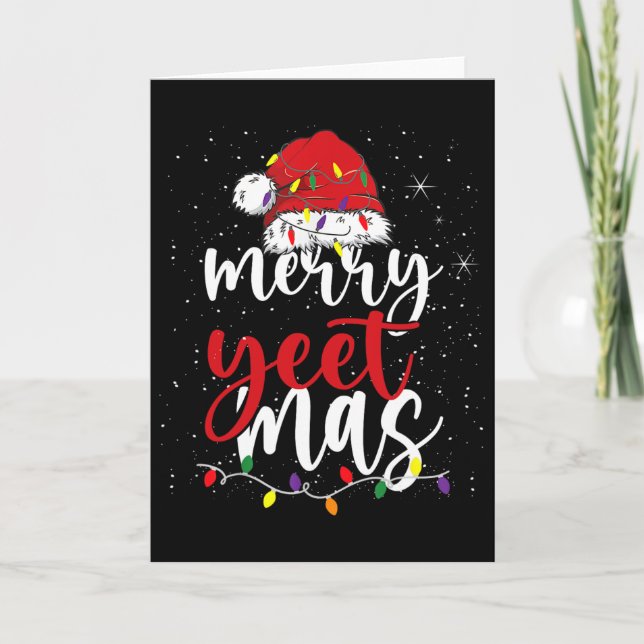 Tarjeta Merry Yeetmas Funny Merry Yeet Mas Christmas Slang (Anverso)
