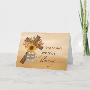 Tarjeta Mes de Agradecimiento al Clero Pastor con Girasol