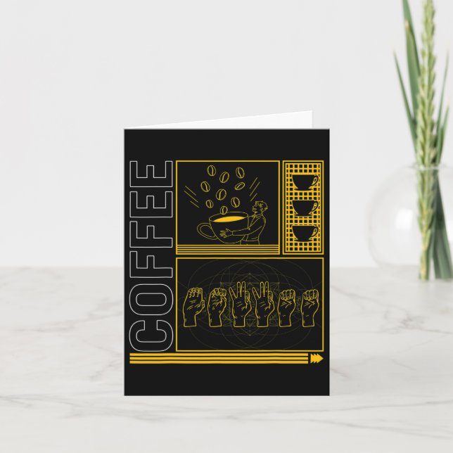 Tarjeta Mes de Conciencia Café Asl Lover Trendy Love Deaf (Anverso)