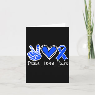 Tarjeta Mes de Conciencia Cinta Azul Paz Cure Faith