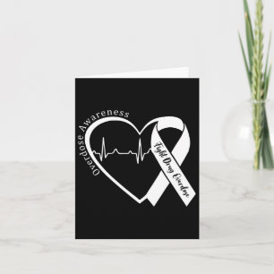 Tarjeta Mes de Conciencia sobre Sobredosis Corazón Listón