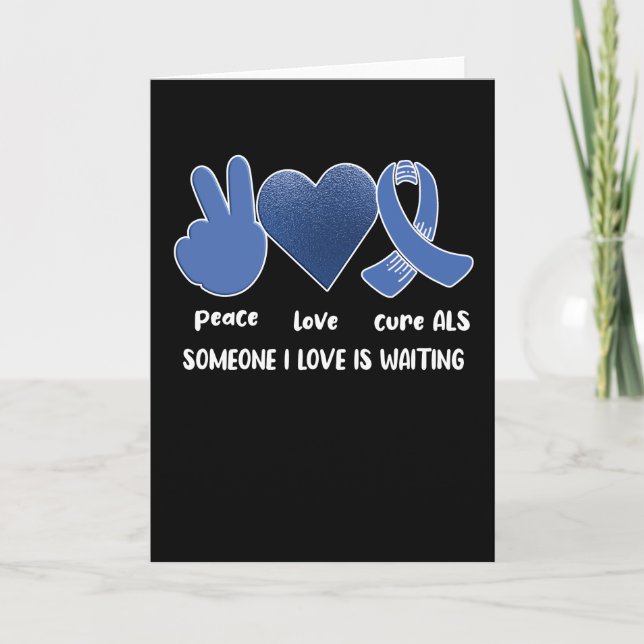 Tarjeta Mes de concientización ALS Esclerosis Lateral Amio (Anverso)