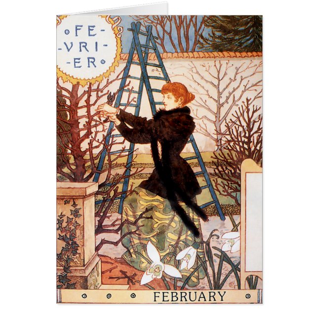 Tarjeta: Mes de Febrero - Février (Frente)