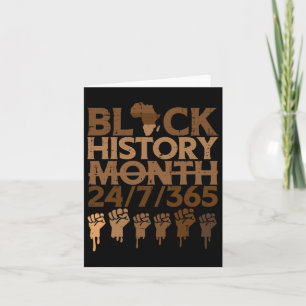Tarjeta Mes de historia negra 24 7 365 Hombres africanos m