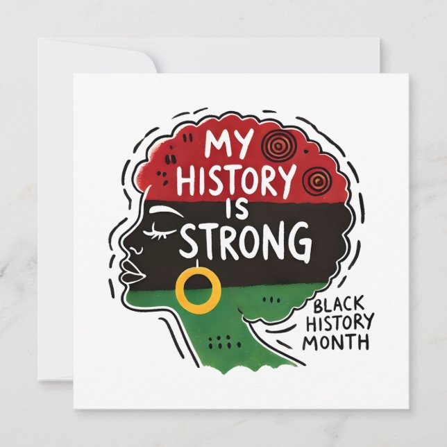 Tarjeta Mes de historia negra mi historia es fuerte (Anverso)