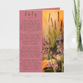 Tarjeta Mes de julio nacido en flor prosa