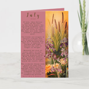 Tarjeta Mes de julio nacido en flor prosa
