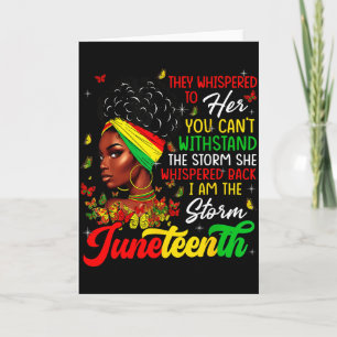 Tarjeta Mes de Juneteenth Mujer Africana Afroamericana Soy