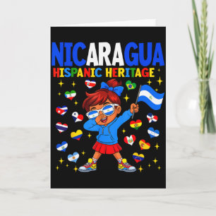 Tarjeta Mes de la Herencia Hispana Bandera de Nicaragua Ni