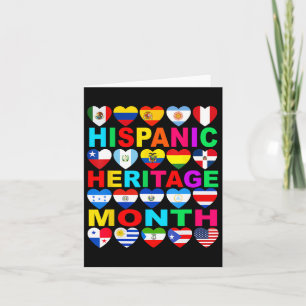 Tarjeta Mes de la Herencia Hispana Países Nacionales Latin