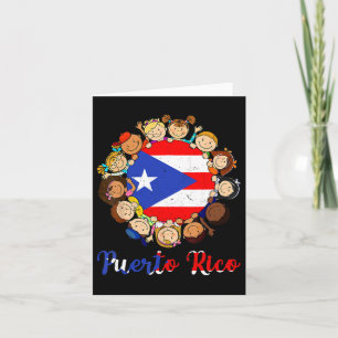 Tarjeta Mes de la Herencia Hispana Puerto Rico Niños Niñas