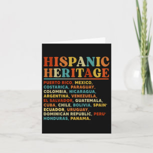 Tarjeta Mes de la Herencia Hispana Todos los Países Latino