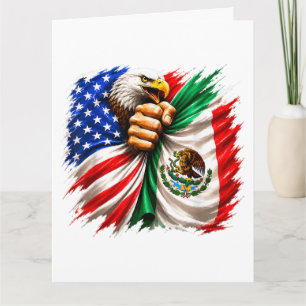 Tarjeta Mes de la Herencia Hispana USA Bandera de México