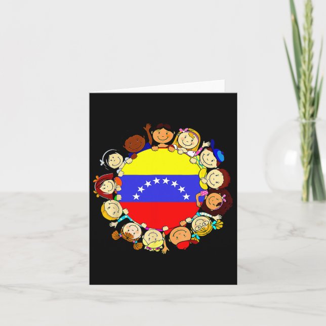 Tarjeta Mes de la Herencia Hispana Venezuela Niños Niño Ve (Anverso)