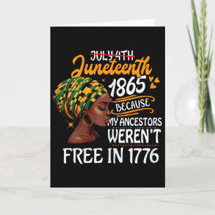 Tarjeta Mes de la Historia Negra Afroamericano Juenteenth 