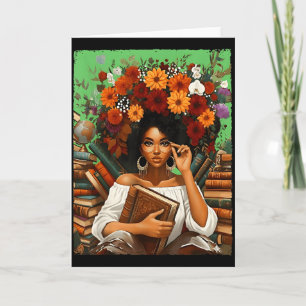 Tarjeta Mes de la Historia Negra Chica Afro Negra Mujer Li
