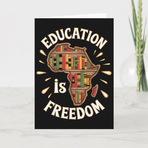 Tarjeta Mes de la Historia Negra Educación Libertad Afroam