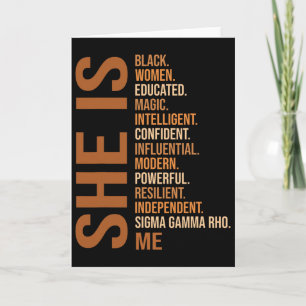 Tarjeta Mes de la Historia Negra Ella Es Yo Sigma Gamma Hb