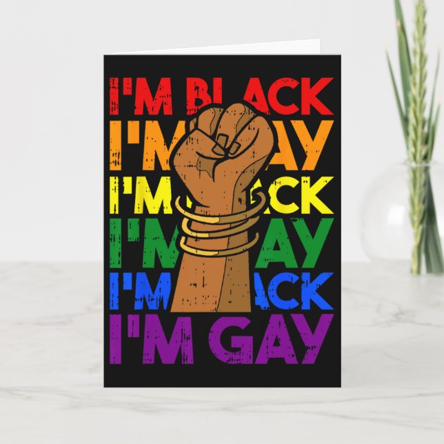 Tarjeta Mes de la Historia Negra Gay Hombres Mujeres Poder (Anverso)