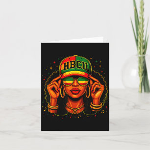 Tarjeta Mes de la Historia Negra Hbcu Chica Negra Afro Edu