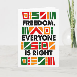 Tarjeta Mes de la Historia Negra Libertad Todos Tienen Raz