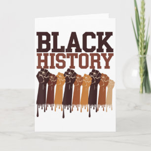 Tarjeta Mes de la Historia Negra Manos Símbolo Afro Motiva