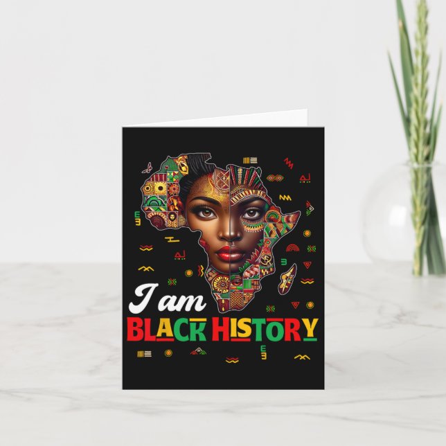 Tarjeta Mes de la historia negra Mapa Orgullo africano (Anverso)
