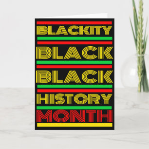 Tarjeta Mes de la Historia Negra Melanina Afroamericano Br