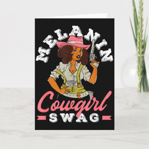 Tarjeta Mes de la Historia Negra Melanina Cowgirl Swag