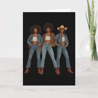 Tarjeta Mes de la Historia Negra Melanina Cowgirl Swag Occ