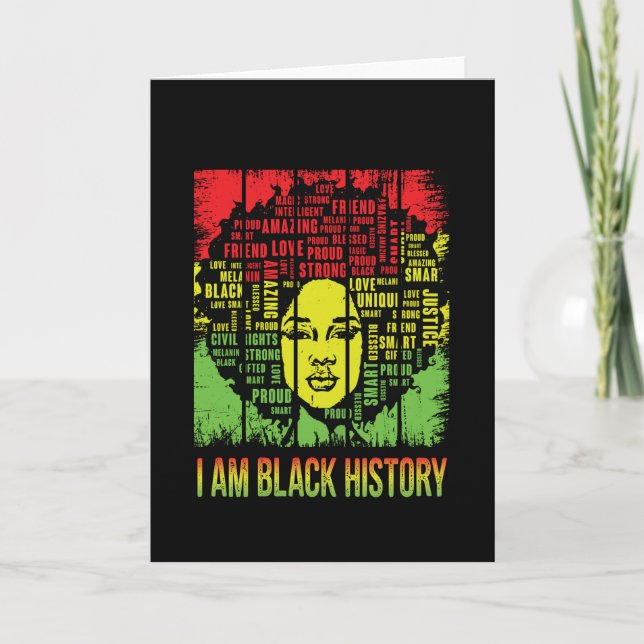 Tarjeta Mes de la historia negra mujer negra africana (Anverso)