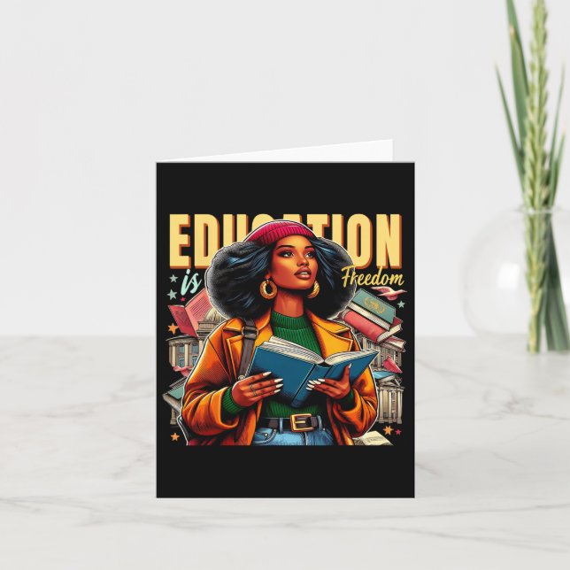 Tarjeta Mes de la historia negra: profesores negros libros (Anverso)