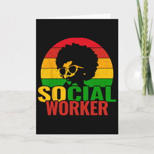 Tarjeta Mes de la Historia Negra Trabajador Social Trabajo