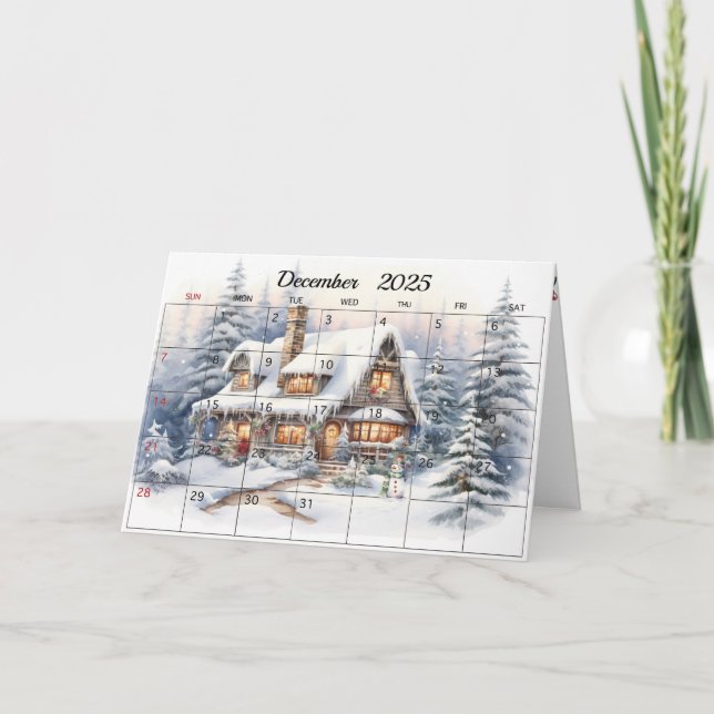 Tarjeta Mes de los Navidades de diciembre de 2025 (Anverso)