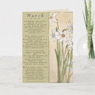 Tarjeta Mes de marzo nacido en flor prosa