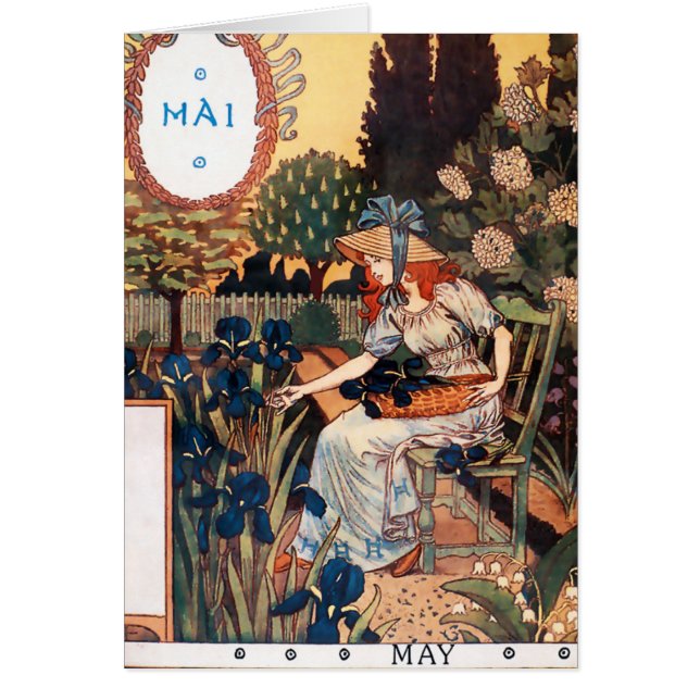 Tarjeta: Mes de mayo - Mai (Frente)