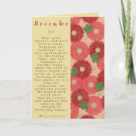 Tarjeta Mes de noviembre nacido en flor prosa