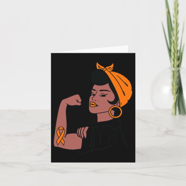 Tarjeta Mes de sensibilización sobre leucemia Naranja Ribb (Anverso)