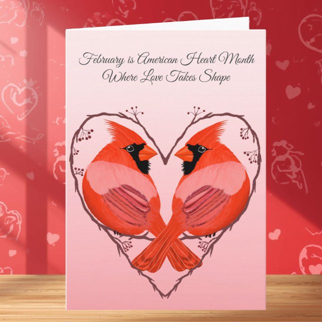 Tarjeta Mes del Corazón Americano Cardenal Corazón (Subido por el creador)
