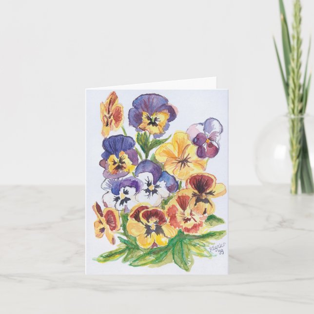 Tarjeta Mes Pensées vierte toi,/mis "pensamientos" para (Anverso)