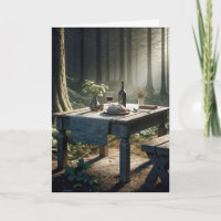 Mesa De Acción De Gracias En Un Bosque