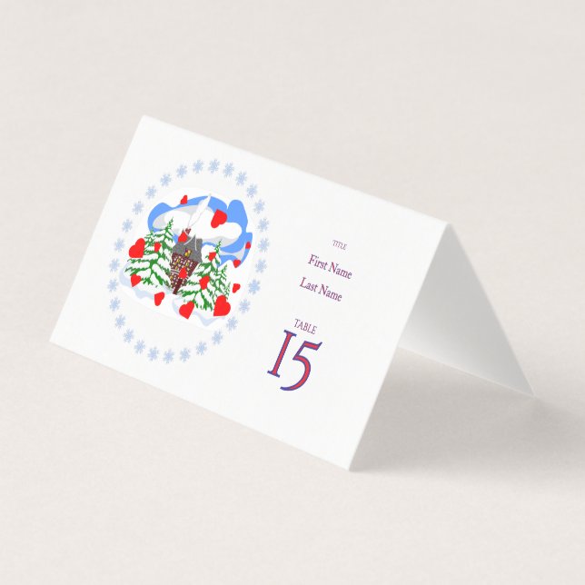 Tarjeta Mesa de boda de Navidad y Año Nuevo (Anverso)