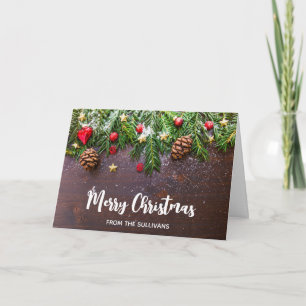 Tarjeta Mesa de Navidades rusos con Navidad de Pino y Niev